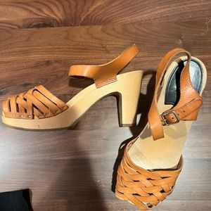 Swedish hasbeens braided heels clogs